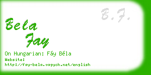 bela fay business card