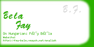 bela fay business card